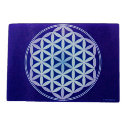 Placa energizante rectangular Flor de la Vida púrpura