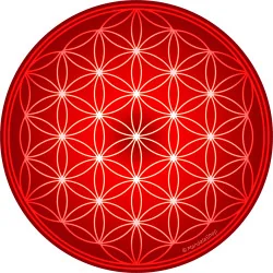 Round mouse pad- Red Flower of Life