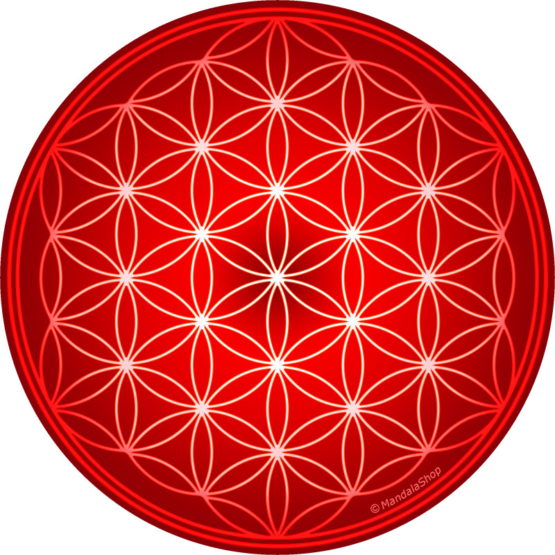 Round mouse pad- Red Flower of Life