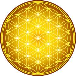 Round mouse pad - Yellow Flower of Life