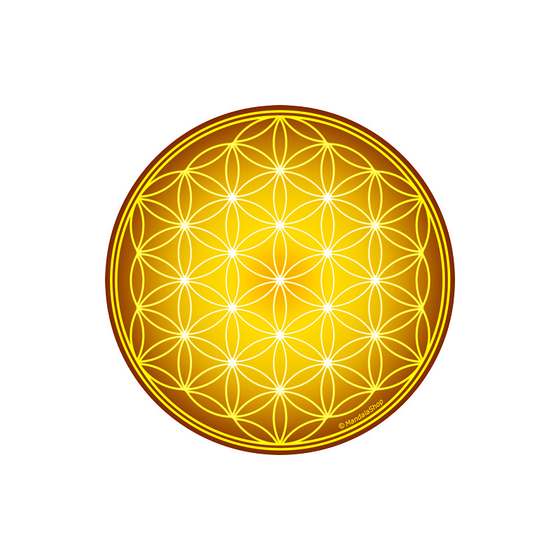 Round mouse pad - Yellow Flower of Life
