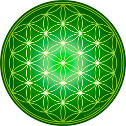 Round mouse pad - Green Flower of Life