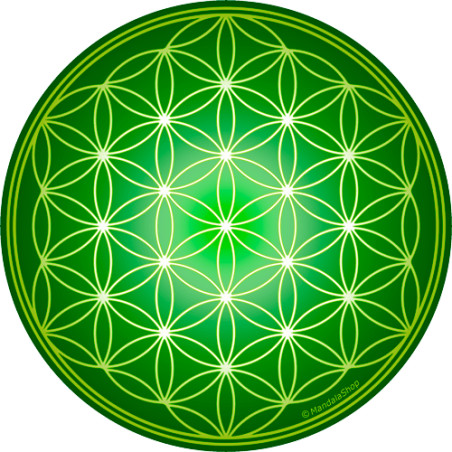 Round mouse pad - Green Flower of Life
