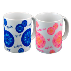 Duo mugs bubbles of Peace and Love