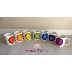 Flower of Life mug - colours of the chakras