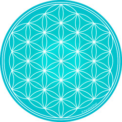 Harmonisierungsdisk Blume des Lebens türkis
