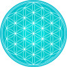 Harmonisierungsdisk Blume des Lebens türkis