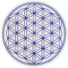 Runde Energieplatte – Blume des Lebens Weiß