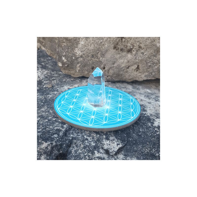 Harmonisierungsdisk Blume des Lebens türkis