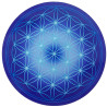 Runde Energieplatte – Blume des Lebens Indigo