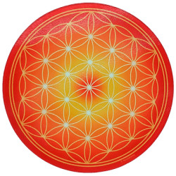 Piastra energizzante rotonda Fiore della Vita arancione