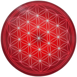 Round Energising Plate Red Flower of Life