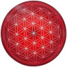Runde Energieplatte – Blume des Lebens Rot