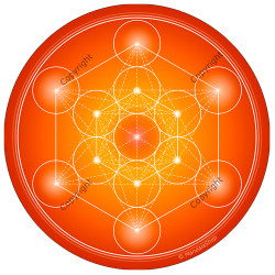 Round mouse pad Orange Metatron's Cube