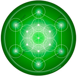 Round mouse pad Green Metatron's Cube