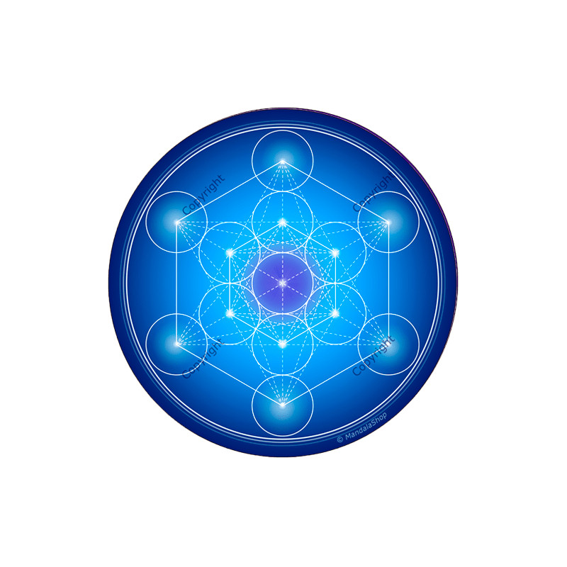 Round mouse pad Blue Metatron's Cube