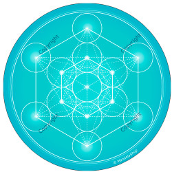 Harmonisierungsdisk Metatron-Würfel Türkis