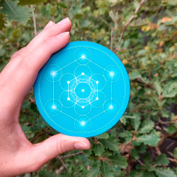 Harmonising disk Turquoise Metatron's Cube