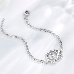 Lotusblumen Armband Silber