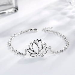 Lotusblumen Armband Silber