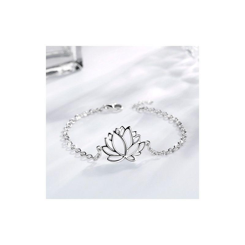 Lotusblumen Armband Silber
