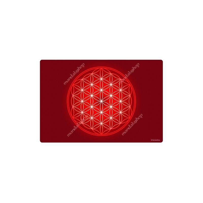 Tapis harmonisant Fleur de Vie rouge