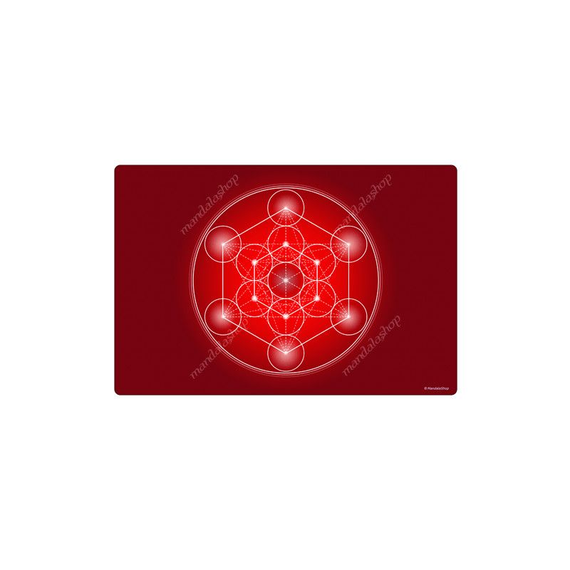 Harmonisierender Teppich Metatron-Würfel rot