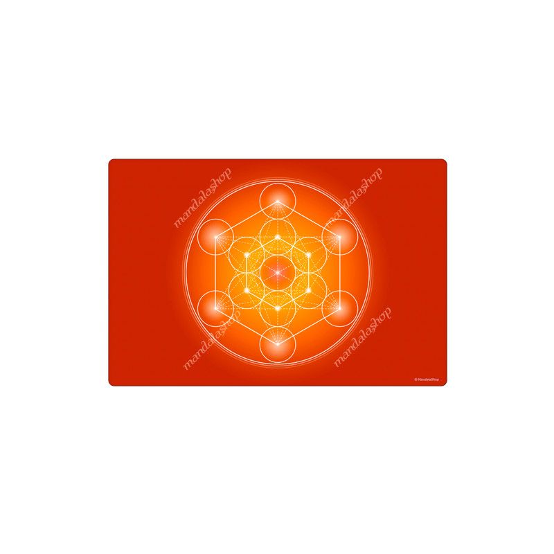 Harmonisierender Teppich Metatron-Würfel orange