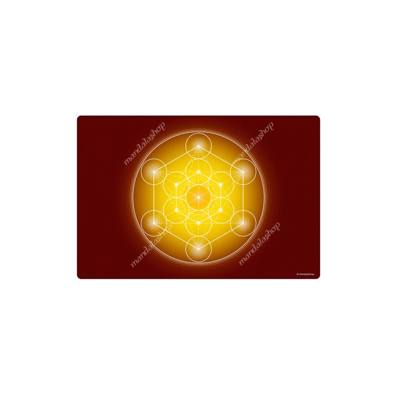 Harmonisierender Teppich Metatron-Würfel gelb