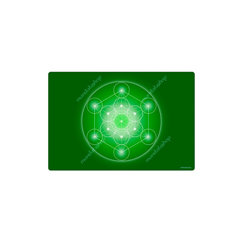 Harmonisierender Teppich Metatron-Würfel grün