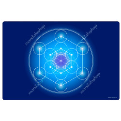 Alfombra armonizadora Cubo de Metatrón azul