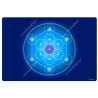 Harmonisierender Teppich Metatron-Würfel blau