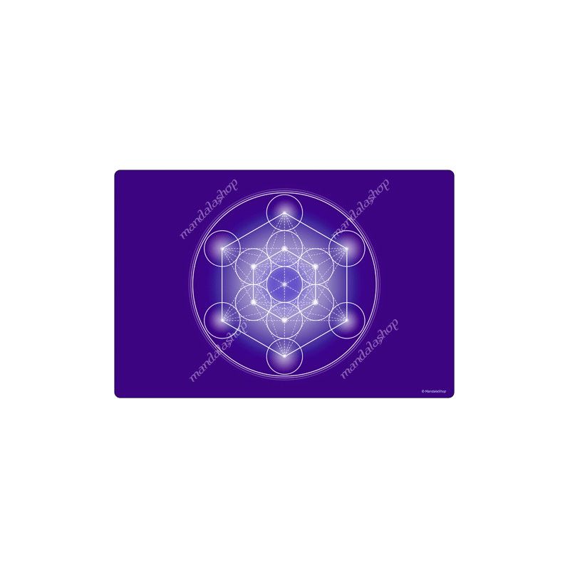 Harmonisierender Teppich Metatron-Würfel Indigo