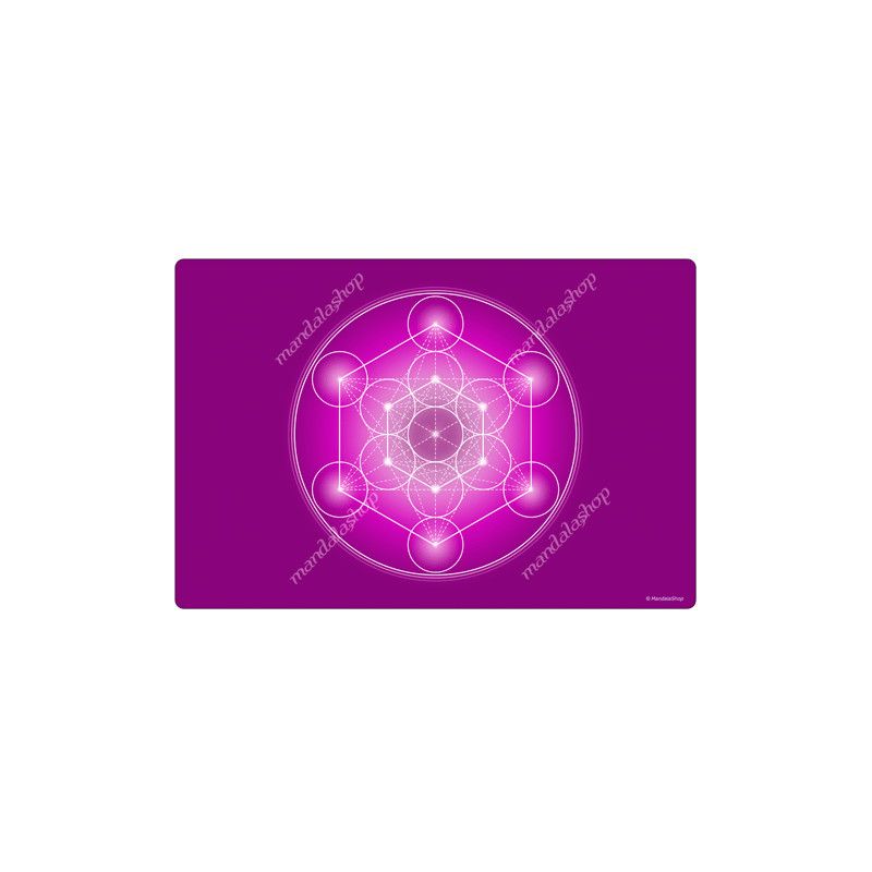 Harmonisierender Teppich Metatron-Würfel violett