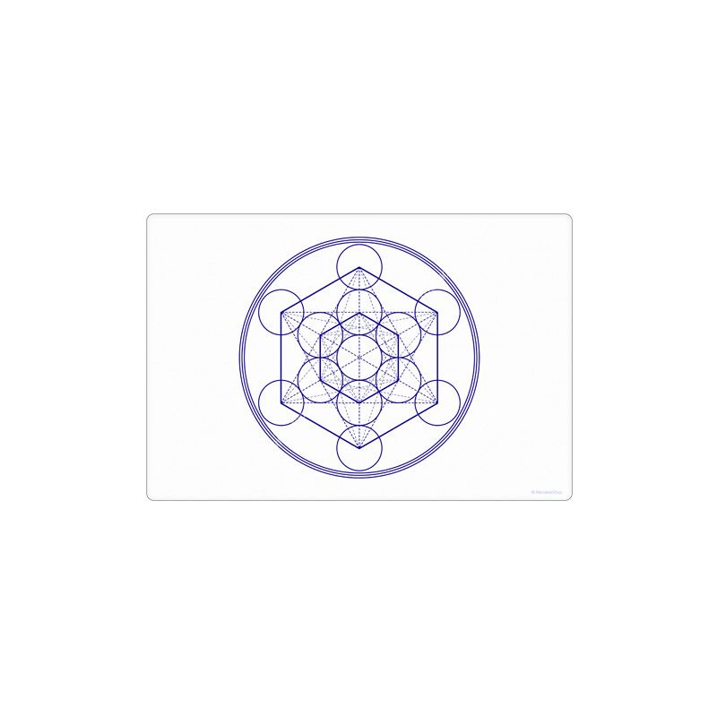 Harmonisierender Teppich Metatron-Würfel Weiß
