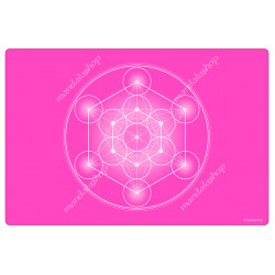 Harmonisierender Teppich Metatron-Würfel rosa