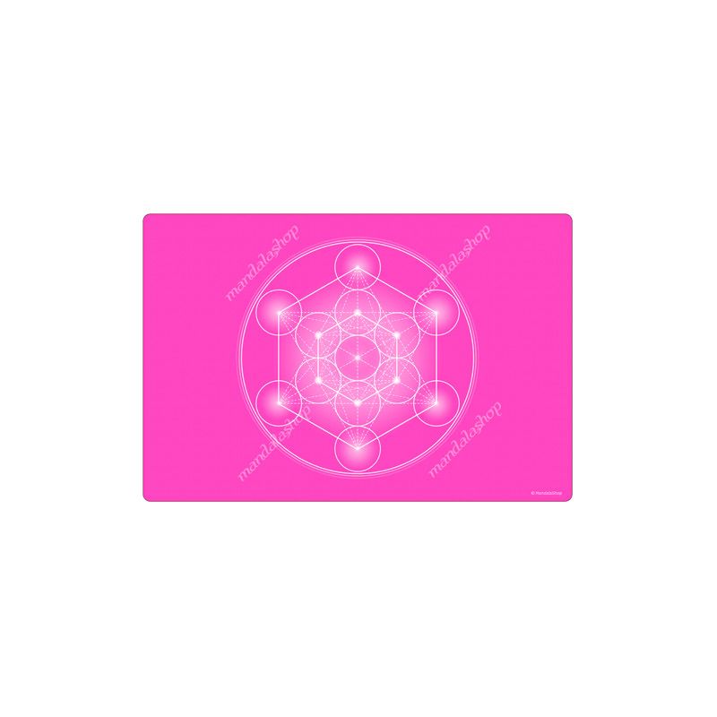 Harmonisierender Teppich Metatron-Würfel rosa