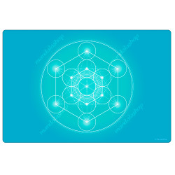 Tapis harmonisant Cube de Métatron turquoise