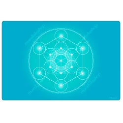 Tapis harmonisant Cube de Métatron turquoise