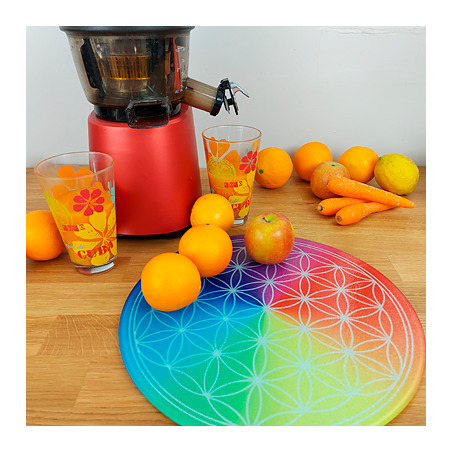 Round Energising Plate Flower of Life 7 rays