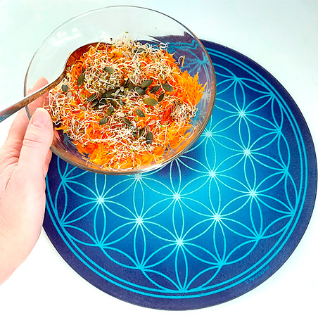 Round Energising Plate Blue Flower of Life