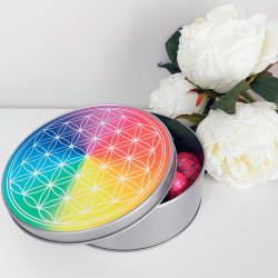 Metallbox Blume des Lebens 7 Chakren