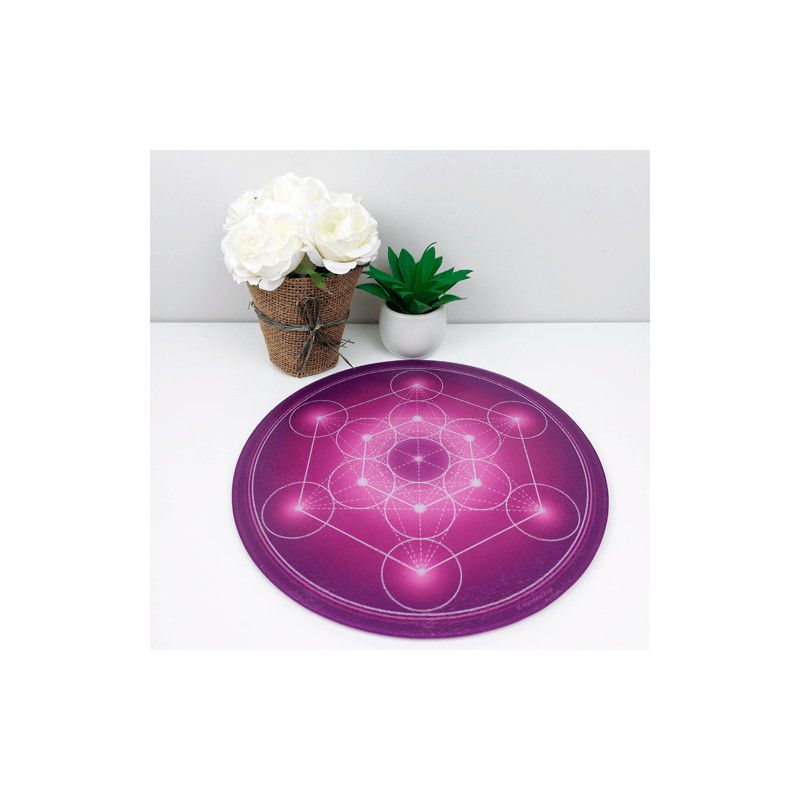 Placa energizante redonda Cubo de Metatrón (a elegir entre 7 colores)