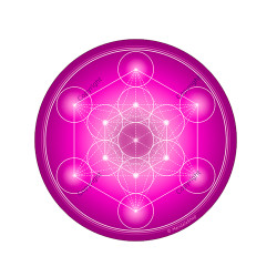 Magnet rond Cube de Métatron (7 couleurs au choix)