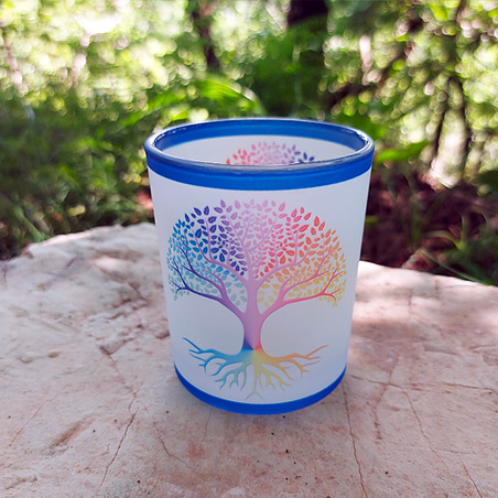 Porta velas de vidrio Árbol de la Vida fondo blanco