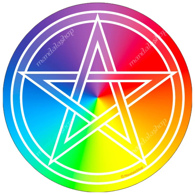 Multicoloured Pentacle Round mouse pad
