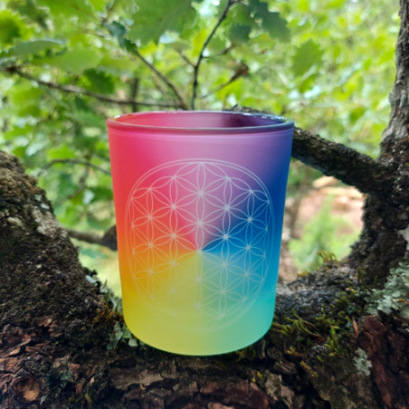 7-chakra Flower of Life candle holder