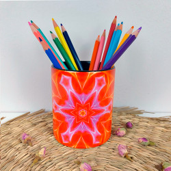 Pot à crayons en céramique Mandala de l'Harmonie