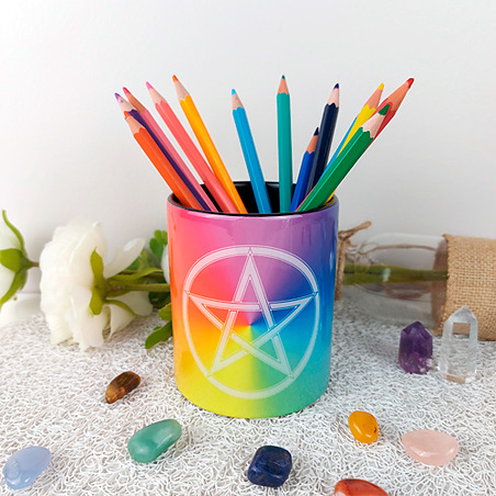 Coppa di matita pentacolo 7 chakra