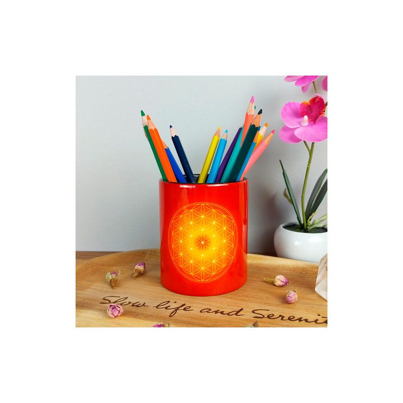 Stiftehalter Blume des Lebens (7 Farben zur Auswahl)